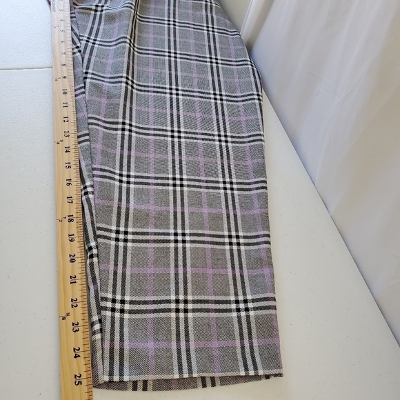 ASOS DESIGN Smart Tapered Pants Size 16 Purple Pow Check Viscose Blend Preppy - Picture 10 of 15